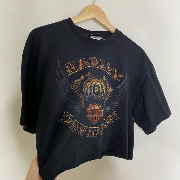 Harley Davidson custom crop top cut off sh… - Picture 5 of 8